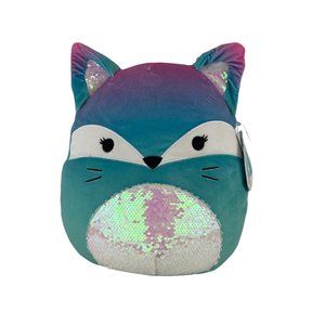Squishmallows 12" Vickie‎ the Tie Dyed Fox with Sequins Stuffed Animal Plush NWT